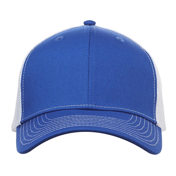 Structured trucker cap with six panel design, adjustable snapback closure, pre-curved... from ASI 39552 BEL Promo