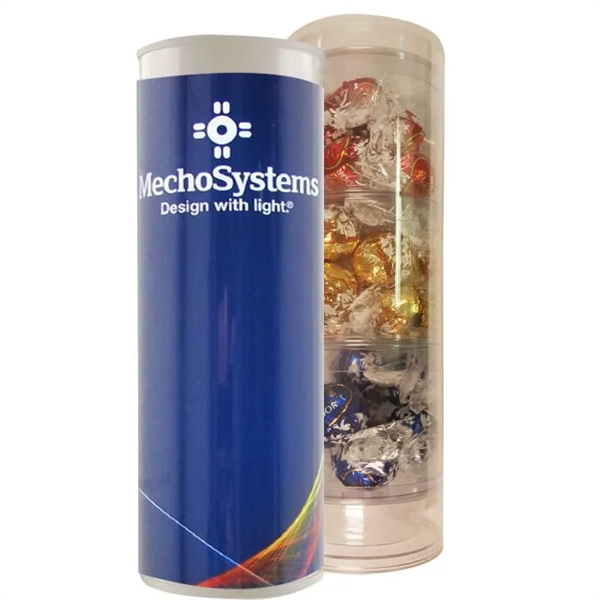 Gift Tube with Lindor Truffles... from ASI 44900 NC Custom (CI/Lanco) / Chocolate Inn