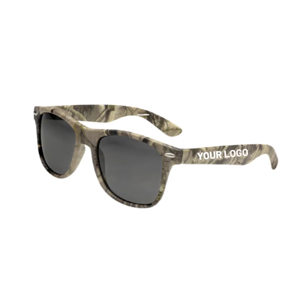 Woodland camo inspired design sunglasses plus free 1 color silkscreen imprint... from ASI 37218 Athena Promo (tm)
