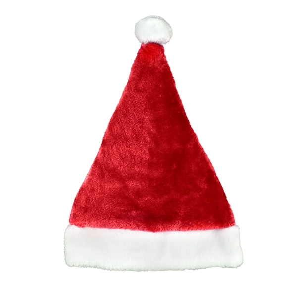 Red plush Santa Claus cap with white faux fur cuff and... from ASI 42016 Brighter Promotions Inc / Chemical Light™