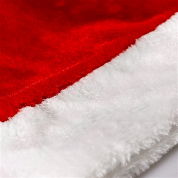Red plush Santa Claus cap with white faux fur cuff and... from ASI 42016 Brighter Promotions Inc / Chemical Light™