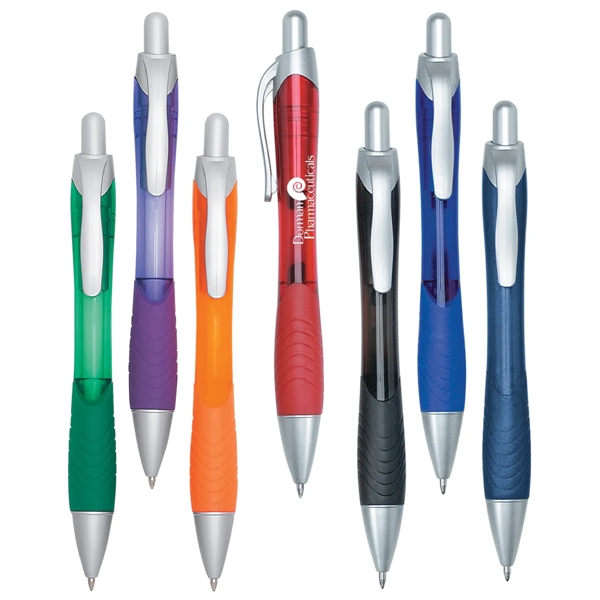 Ballpoint pen with contoured rubberized grip.... from ASI 61125 Hit Promotional Products / Hit®