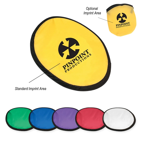 Lightweight polyester 10" flying disk with black trim and matching pouch... from ASI 61125 Hit Promotional Products / Hit®