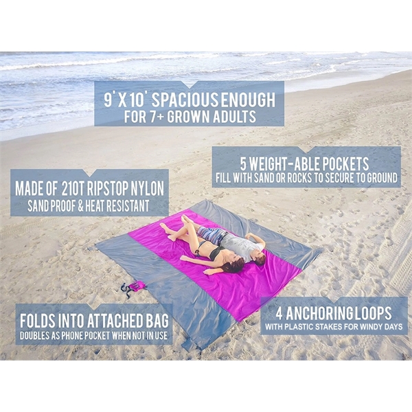 Huge Waterproof Polyester Blanket in a bag With One Color Imprint... from ASI 62635 Inno-Vative Solutions Grp LTD