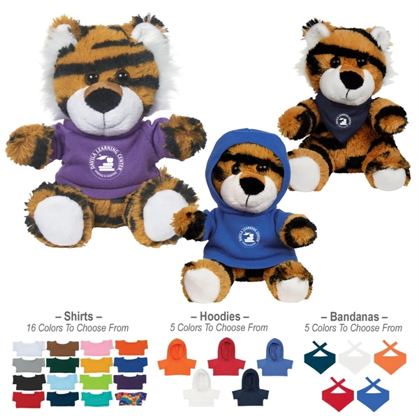 6" plush tiger with imprinted shirt... from ASI 61125 Hit Promotional Products / Hit®