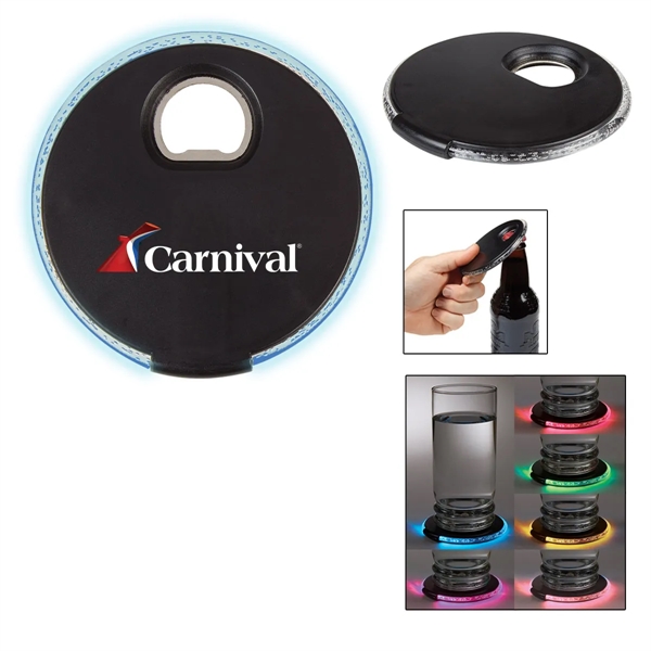 Round light up coaster that changes colors when in use and... from ASI 61125 Hit Promotional Products / Hit®