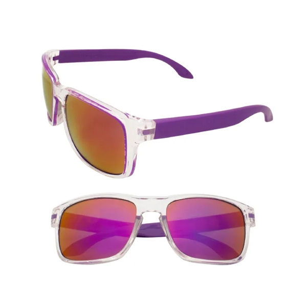 Two-tone mirror lenses polycarbonate sunglasses plus free 1 color silkscreen imprint... from ASI 37218 Athena Promo (tm)
