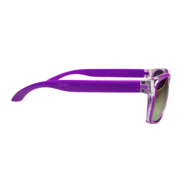 Two-tone mirror lenses polycarbonate sunglasses plus free 1 color silkscreen imprint... from ASI 37218 Athena Promo (tm)