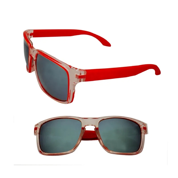 Two-tone mirror lenses polycarbonate sunglasses plus free 1 color silkscreen imprint... from ASI 37218 Athena Promo (tm)