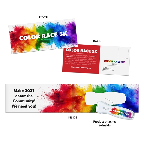 Full color digitally printed, folder card sealed in a cello bag.... from ASI 39850 The Bentcil Company