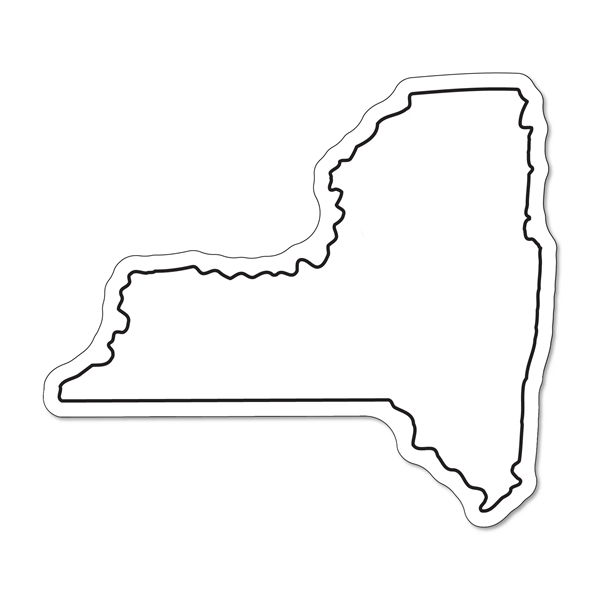 New York State shaped 35 mil, USA made, non-toxic white magnet... from ASI 54040 Fey Promo / Magna-Tel by Fey