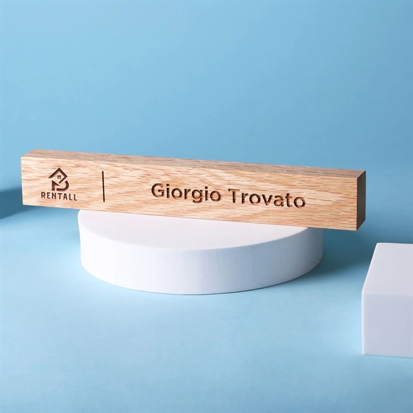 custom oak wood laser engraved desk namebar, paperweight, place setting... from ASI 61966 HPG / BCG Creations HPG Gold