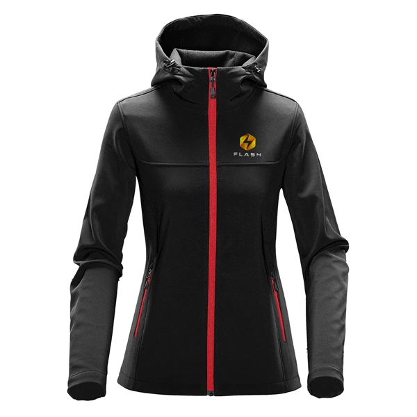 Jacket with a water-repellent finish, zippered brushed tricot pockets, attached hood,... from ASI 61125 Hit Promotional Products / Hit®