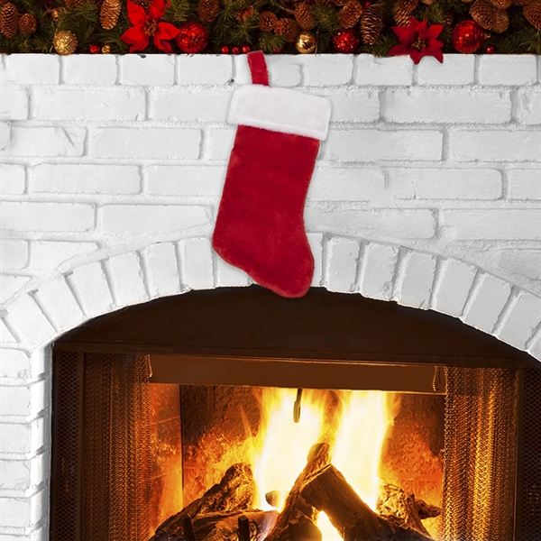 14" red plush Christmas stocking.... from ASI 42016 Brighter Promotions Inc / Chemical Light™