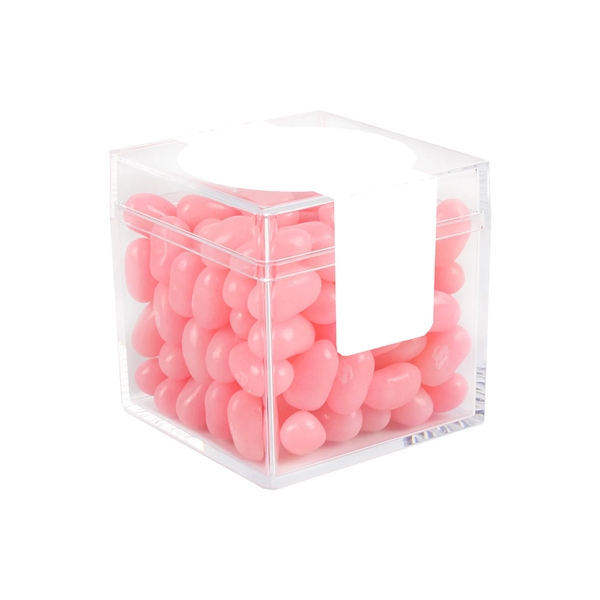 Signature cube with pink Jelly Belly® jelly beans (5.1 oz.). Item... from ASI 71685 Midnite Snax®