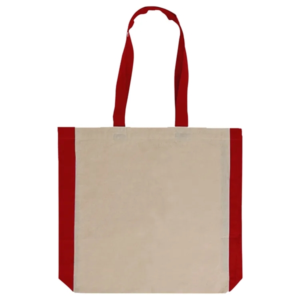 Side Black Color Cotton Tote - This natural tote features matching... from ASI 67557 LimeLight Ent / Limelight USA
