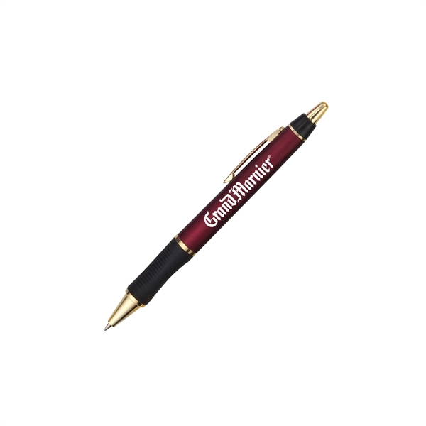 Solid-colored, glossy, click-action Deluca pen with a gold-colored clip and trim... from ASI 90859 Tempo Industries Inc
