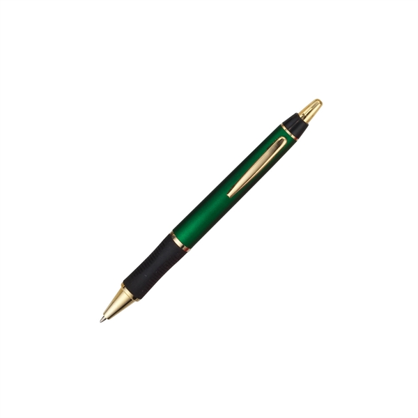 Solid-colored, glossy, click-action Deluca pen with a gold-colored clip and trim... from ASI 90859 Tempo Industries Inc