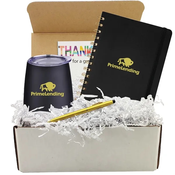 New Hire Gfit Set:  10oz Stainless Steel Sipper, PU Leather... from ASI 80060 VisionUSA