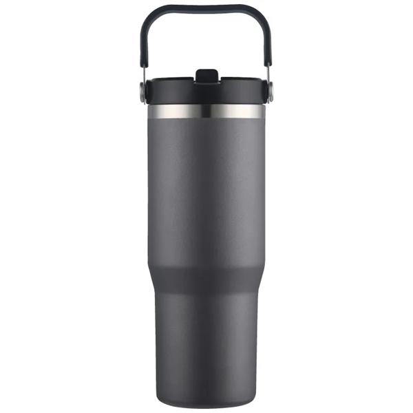 30 oz. copper-plated stainless steel vacuum insulated tumbler with straw sipper... from ASI 57655 STOPNGO Line