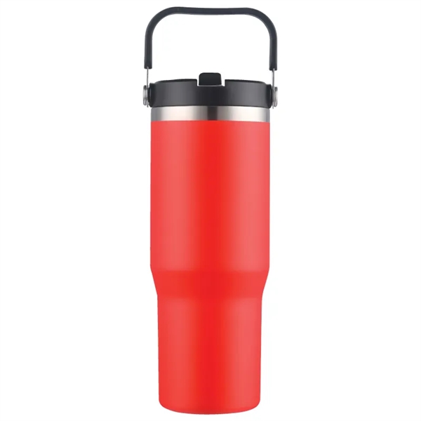 30 oz. copper-plated stainless steel vacuum insulated tumbler with straw sipper... from ASI 57655 STOPNGO Line