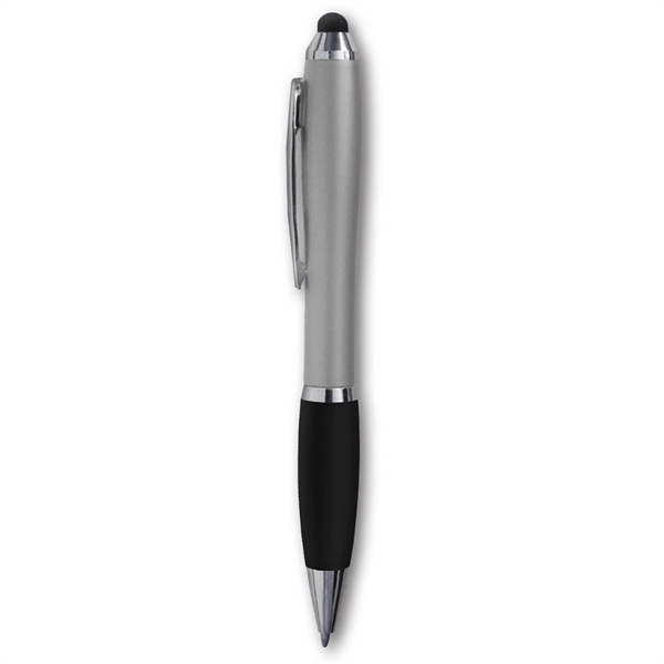 Twist-action pen with a black rubber grip and a stylus for... from ASI 90859 Tempo Industries Inc