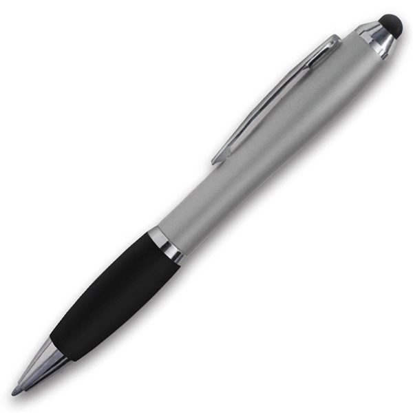 Twist-action pen with a black rubber grip and a stylus for... from ASI 90859 Tempo Industries Inc