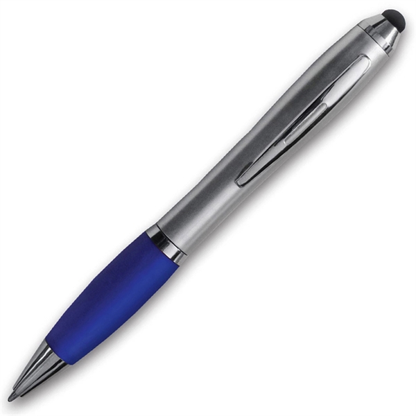Twist-action pen with a black rubber grip and a stylus for... from ASI 90859 Tempo Industries Inc
