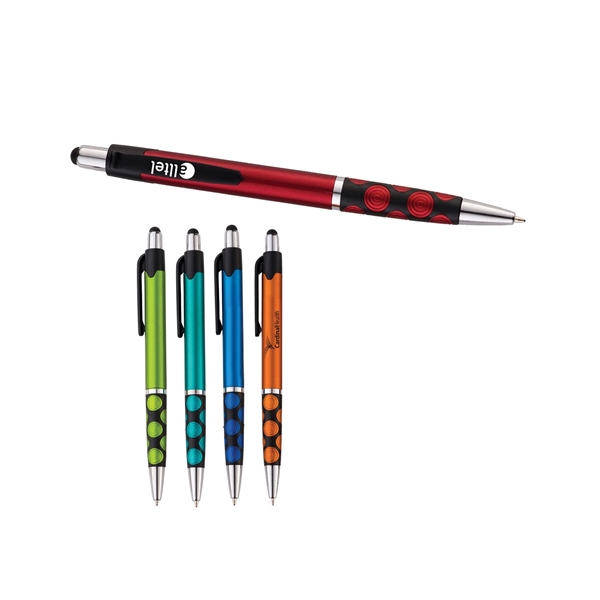 Retractable pen with a comfortable grip and a stylus for use... from ASI 90859 Tempo Industries Inc