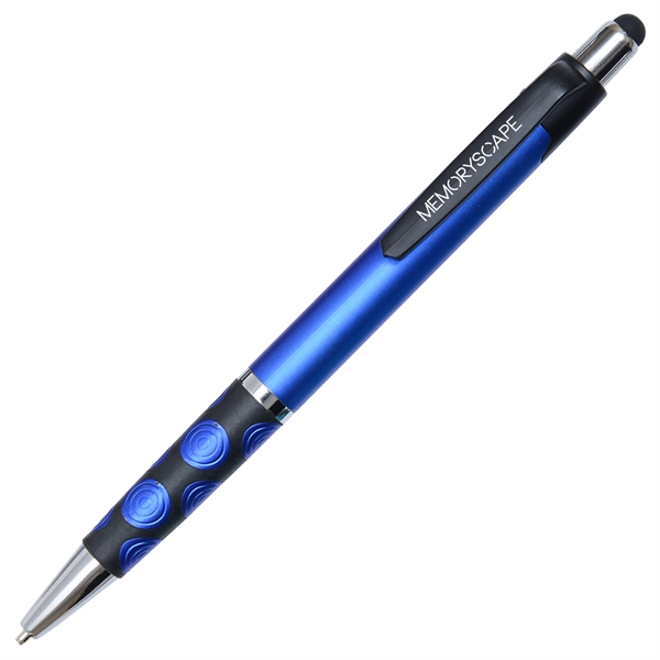 Retractable pen with a comfortable grip and a stylus for use... from ASI 90859 Tempo Industries Inc