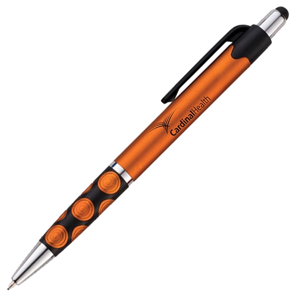 Retractable pen with a comfortable grip and a stylus for use... from ASI 90859 Tempo Industries Inc