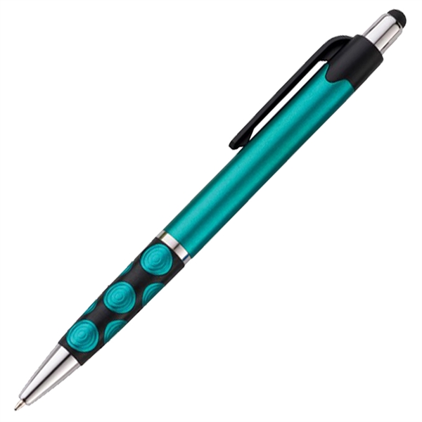Retractable pen with a comfortable grip and a stylus for use... from ASI 90859 Tempo Industries Inc