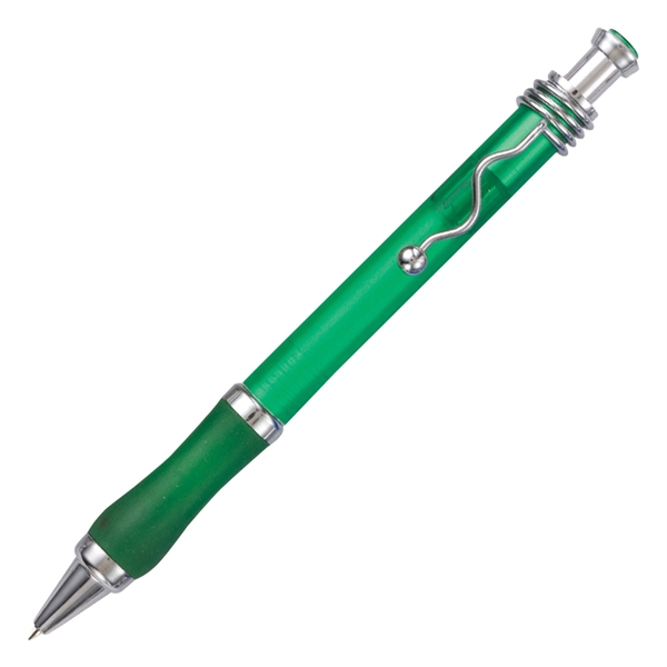 Retractable Regal pen with translucent top accent, matching color rubber grip,... from ASI 90859 Tempo Industries Inc / Tempo Tempoline