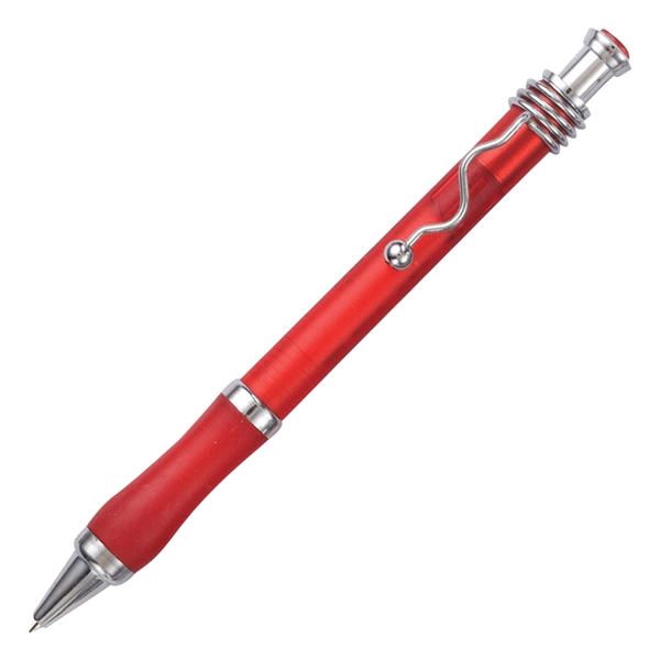 Retractable Regal pen with translucent top accent, matching color rubber grip,... from ASI 90859 Tempo Industries Inc / Tempo Tempoline
