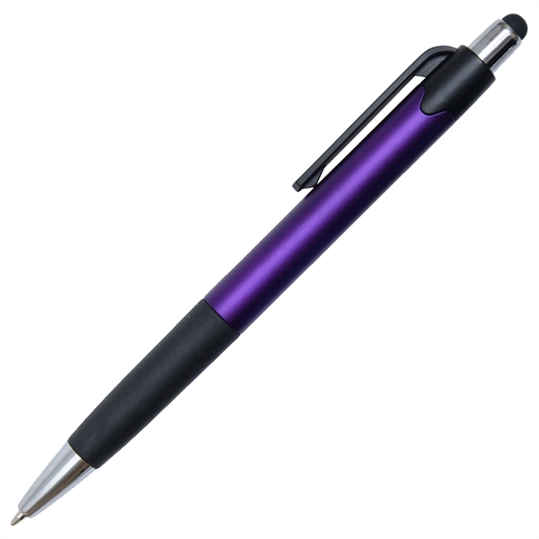 Retractable pen with a grip section and stylus for use on... from ASI 90859 Tempo Industries Inc