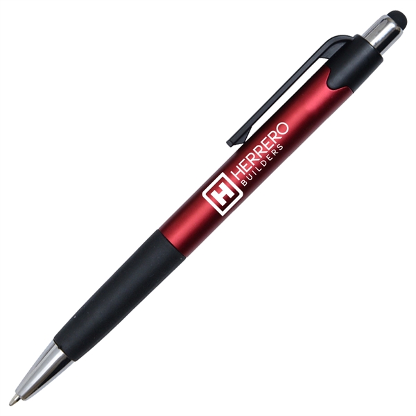 Retractable pen with a grip section and stylus for use on... from ASI 90859 Tempo Industries Inc