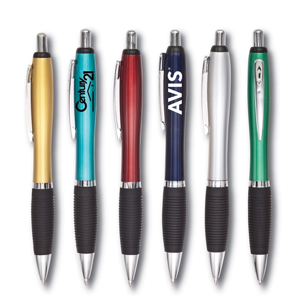 Click-action item with curvaceous, hourglass shape and a black rubber grip.... from ASI 90859 Tempo Industries Inc