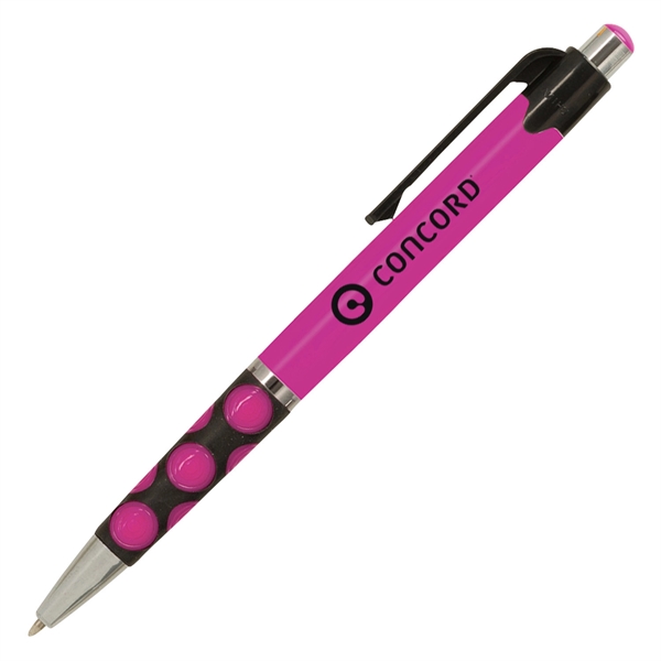 Click-action Babs II pen available in tropical colors with funky grips.... from ASI 90859 Tempo Industries Inc