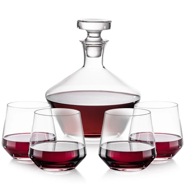 The Lead-free Crystalline Tucson Decanter & Stemless Wine Set is elegance... from ASI 84592 St Regis Group