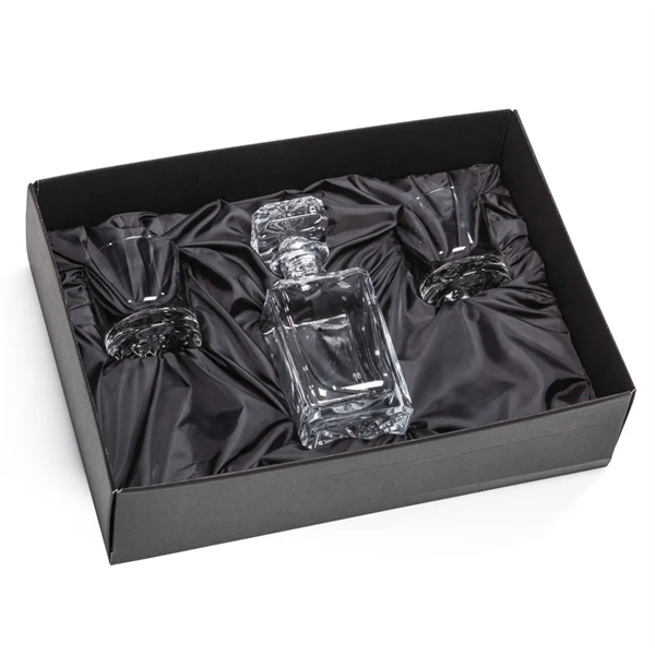 The Lead-Free Crystalline Longford Decanter Set includes a rectangular shaped decanter... from ASI 84592 St Regis Group