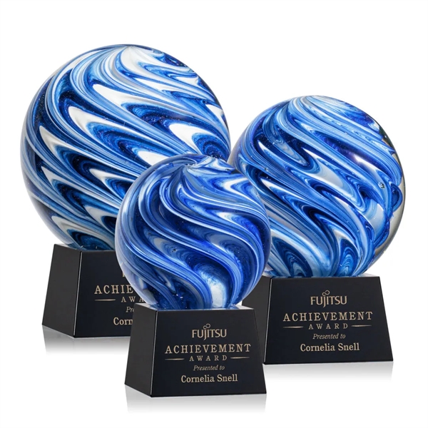 The mesmerizing Naples Art Glass Award features blue and white swirls... from ASI 84592 St Regis Group / St Regis