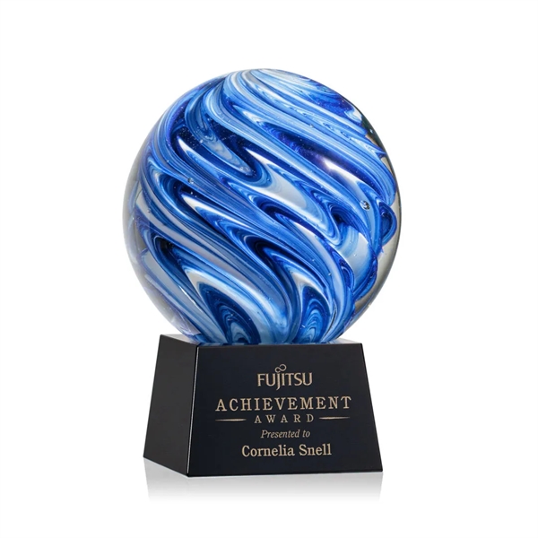 The mesmerizing Naples Art Glass Award features blue and white swirls... from ASI 84592 St Regis Group / St Regis