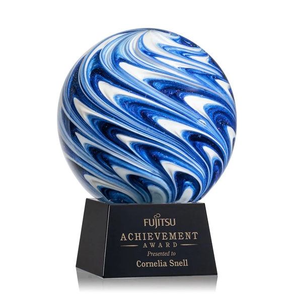 The mesmerizing Naples Art Glass Award features blue and white swirls... from ASI 84592 St Regis Group / St Regis