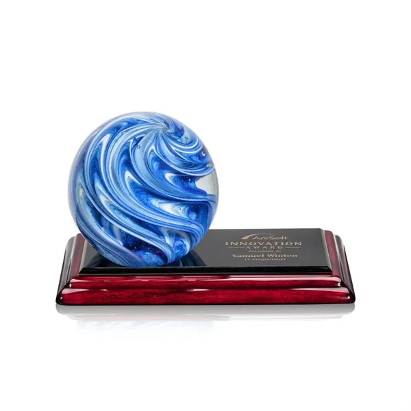 The mesmerizing Naples Art Glass Award features blue and white swirls... from ASI 84592 St Regis Group / St Regis