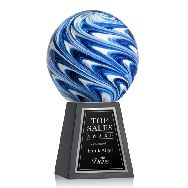 The mesmerizing Naples Art Glass Award features blue and white swirls... from ASI 84592 St Regis Group / St Regis
