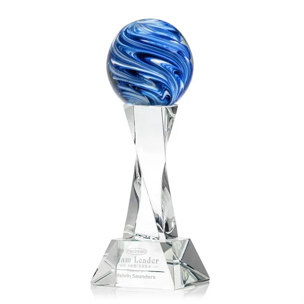 The mesmerizing Naples Art Glass Award features blue and white swirls... from ASI 84592 St Regis Group / St Regis