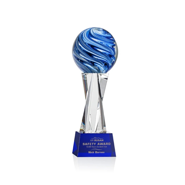 The mesmerizing Naples Art Glass Award features blue and white swirls... from ASI 84592 St Regis Group / St Regis