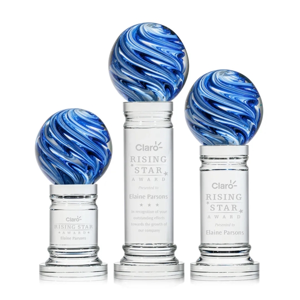 The mesmerizing Naples Art Glass Award features blue and white swirls... from ASI 84592 St Regis Group / St Regis