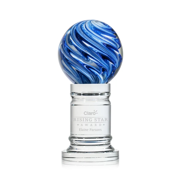 The mesmerizing Naples Art Glass Award features blue and white swirls... from ASI 84592 St Regis Group / St Regis