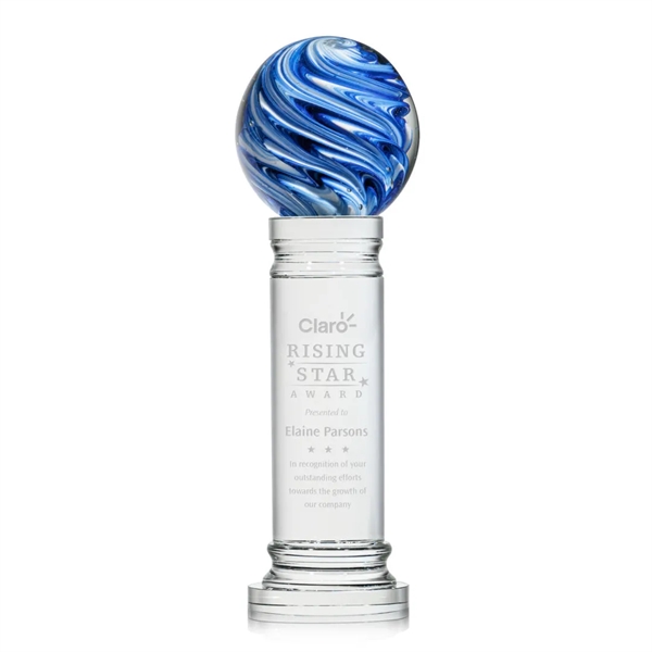 The mesmerizing Naples Art Glass Award features blue and white swirls... from ASI 84592 St Regis Group / St Regis